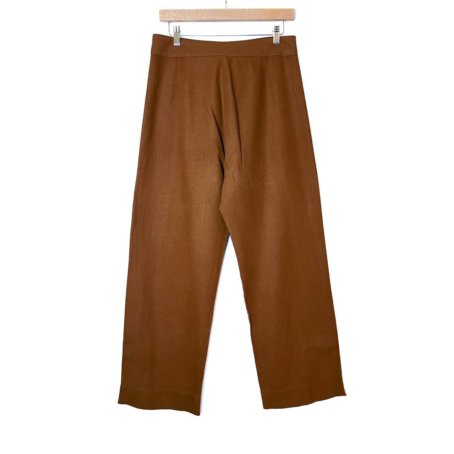 1970s-Vibe Wide Leg Terra Cotta Silk Pants