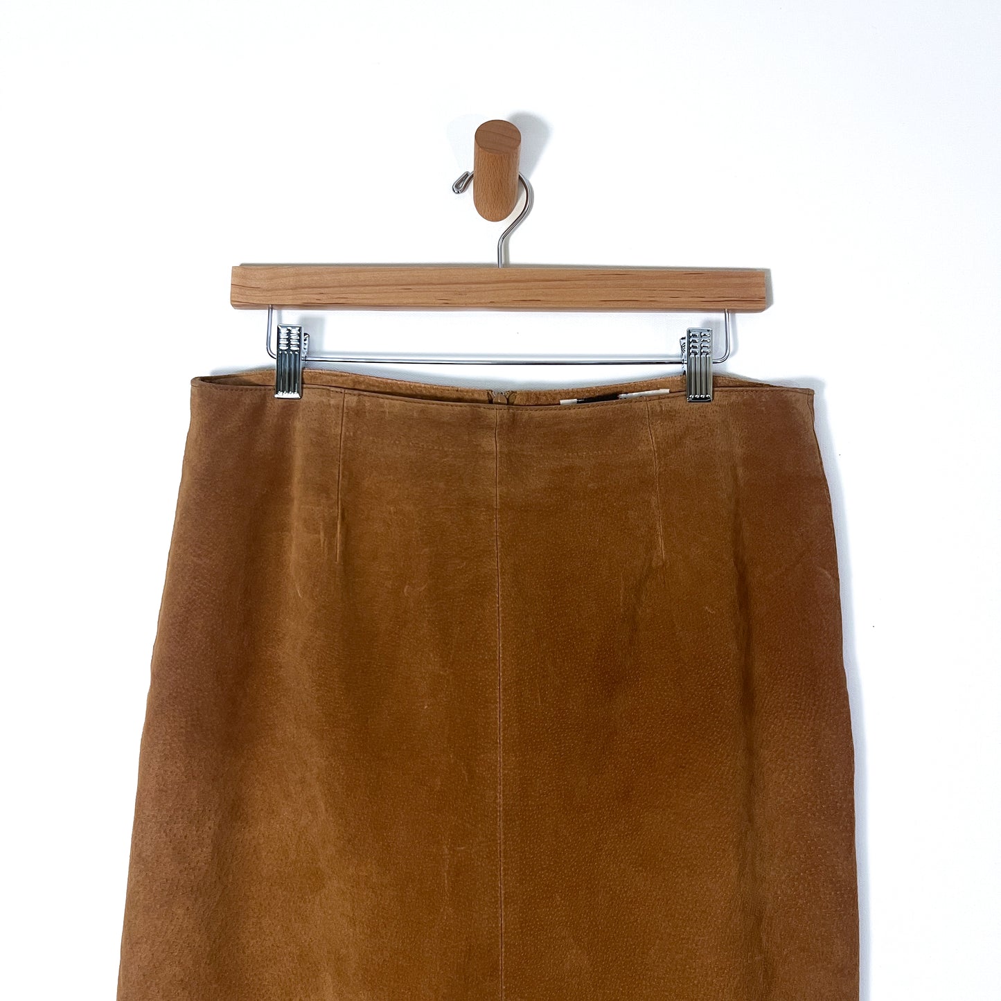 1990s Suede Midi Skirt
